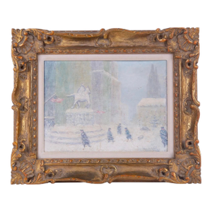 Johann Berthelsen Winter Manhattan Snow Scene, Framed