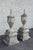 Late 20th Century Pair Of Neoclassical Style Cast Stone Garden Urns On Pedestals For Sale - Image 4 of 16