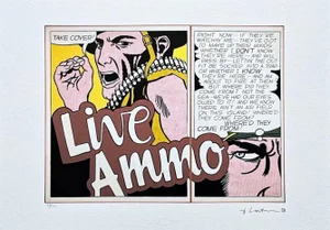 After Roy Lichtenstein, "Live Ammo Take Cover", 1990s, Silk-Screen