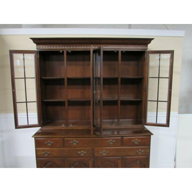 Ethan Allen Court Cherry Breakfront China Chairish