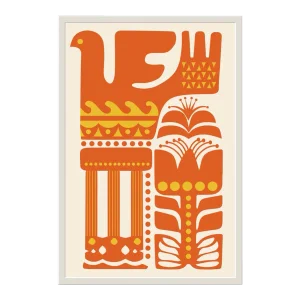 Mod Scandi Bird Giclee on Canvas Framed