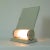 German Bauhaus Illuminated Opaline Glass Vanity Mirror & Table Lamp Combo For Sale - Image 13 of 14