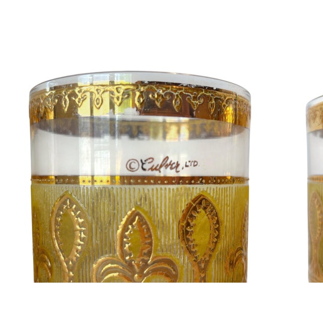 Mid-Century Modern 1960s Mid-Century Modern Culver Fleur De Lis Lowball Glasses, Set of 4 For Sale - Image 3 of 6