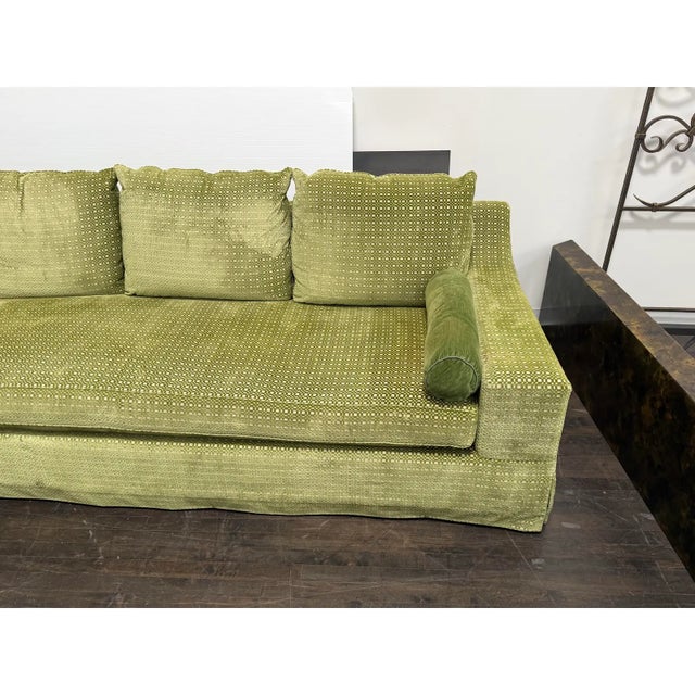 Patricia Edwards for Partridge Bespoke Green Velvet Two Piece Sectional For Sale - Image 10 of 12