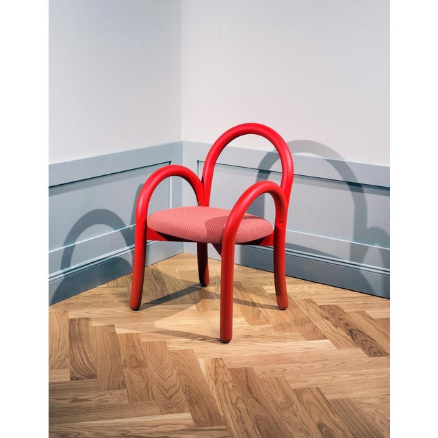 Wood Set of Goma Armchairs in Red by Made by Choice For Sale - Image 7 of 14