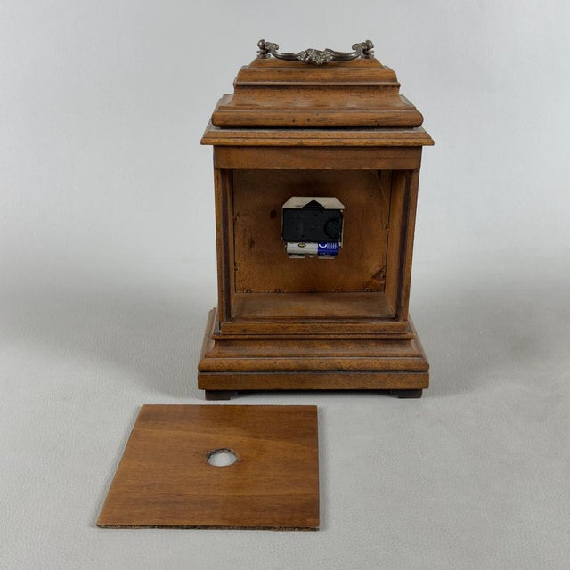 Vintage Wooden Fireplace Table Clock with Quartz Movement, 1960s For Sale - Image 4 of 13