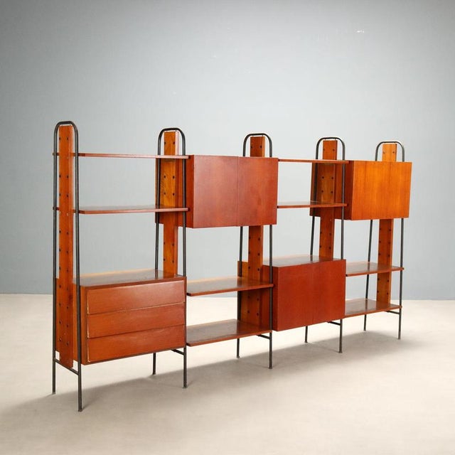 Mid-Century Teak Veneer Bookshelf, 1960s For Sale - Image 15 of 15