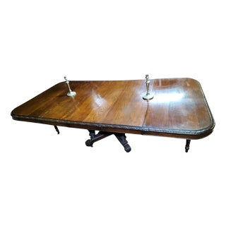 Antique 19th Century Victorian Carved Oak Extending Dining Table For Sale