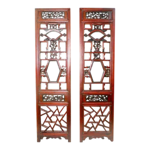 Antique Chinese Screen Panels, Cunninghamia wood, Circa 1800-1849 - A Pair