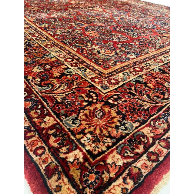 1900 - 1909 Pasargad DC Hand Knotted Antique Sarouk Rug For Sale - Image 5 of 8