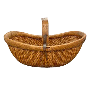 Mid-20th Century Chinese Woven Reed Basket