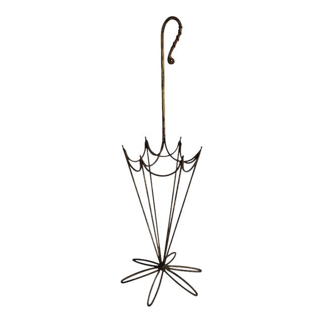 Gold Gilt Iron Umbrella Stand, circa 1940 For Sale