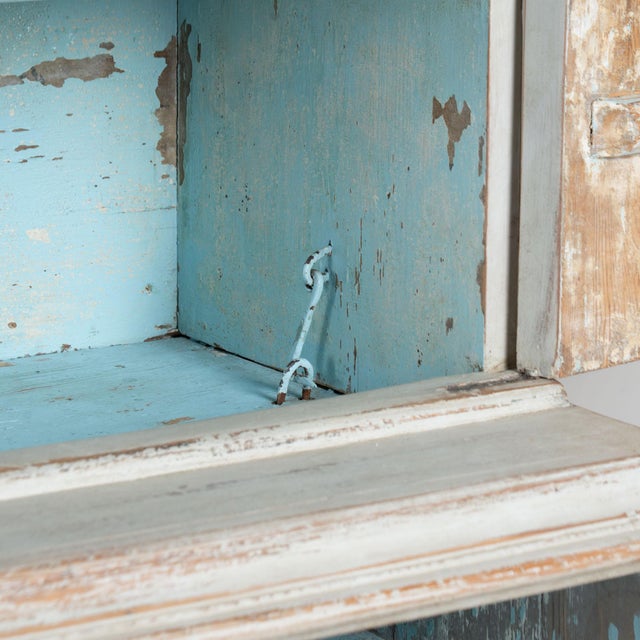 Gray 19th Century Swedish Gustavian Pine Wedding Cabinet in Gray Painted Finish For Sale - Image 8 of 16