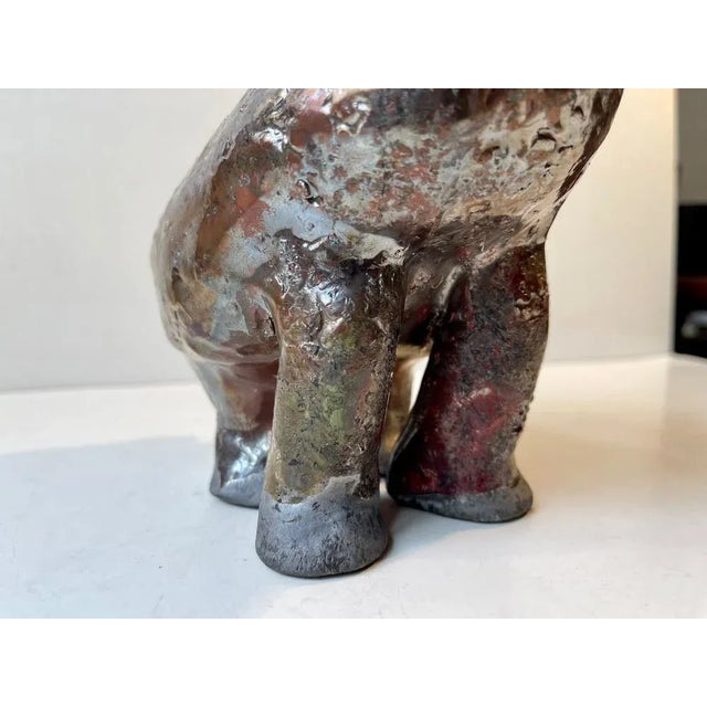 2000 - 2009 Danish Naive Fantasy Unicorn in Raku Burnt Stoneware, 2000s For Sale - Image 5 of 12