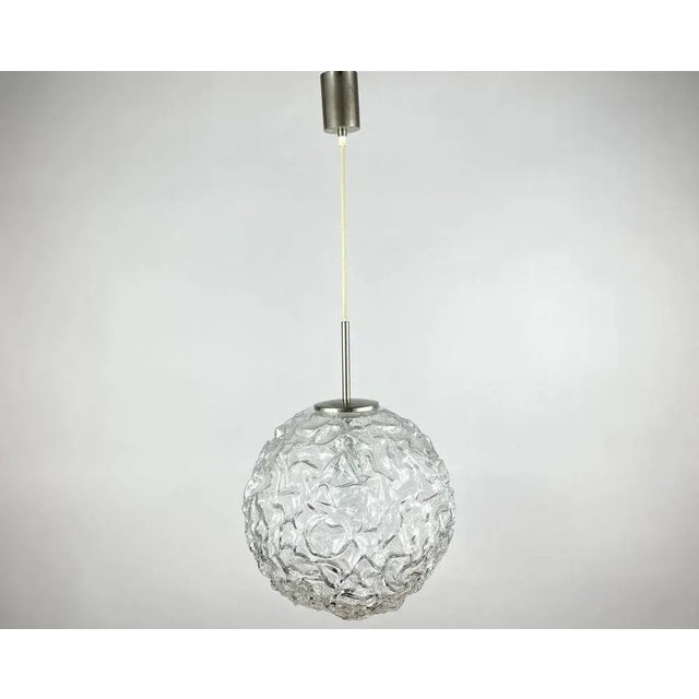 Metal Vintage Glass Spherical Ceiling Light For Sale - Image 7 of 7