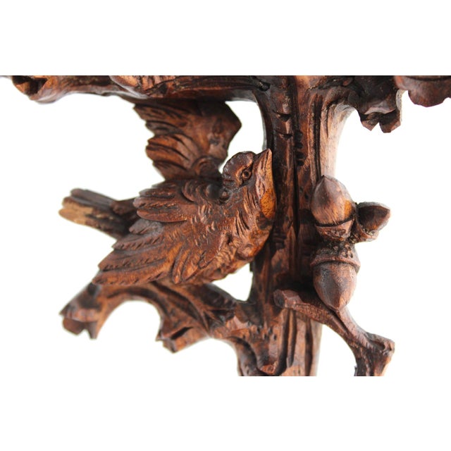 Antique 19th Century Black Forest Hand-Carved Wooden Cross With Birds and Acorns For Sale - Image 9 of 14
