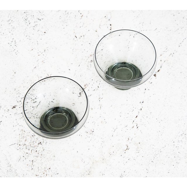 Gray Mid 20th Century Modern Glass Cocktail Per Lutkin Holmegaard Smoked Glasses - a Pair For Sale - Image 8 of 11