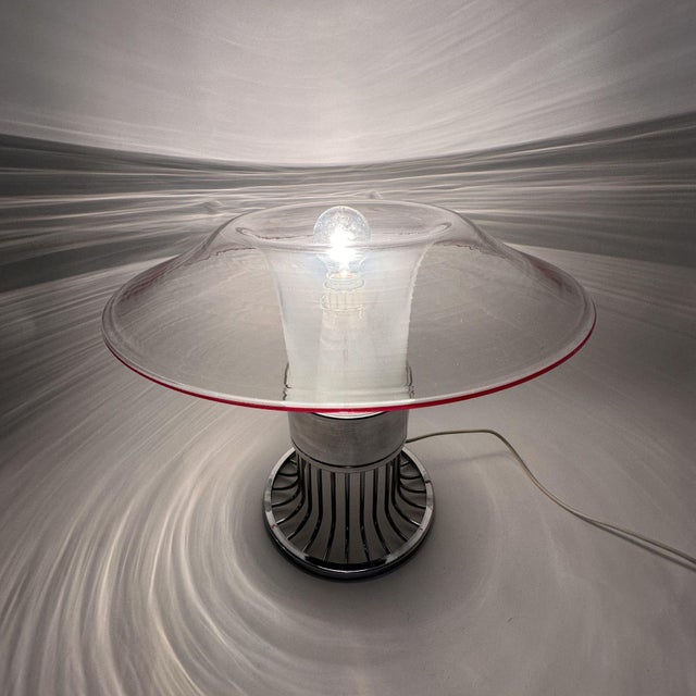 Post Modern Space Age Ufo Glass Table Lamp, Italy, 1970s For Sale - Image 12 of 18