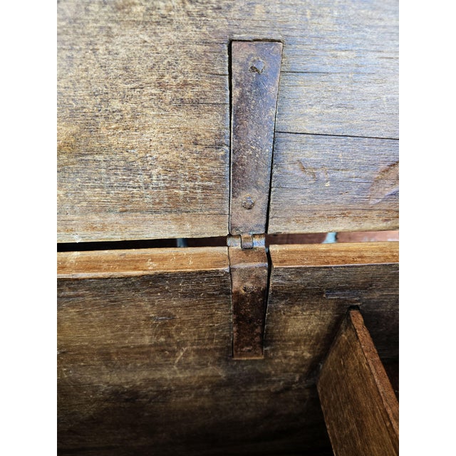 Antique 18th Century Spanish Colonial Mexican Chest Fancy Bermuda Dovetails in Sabino Wood For Sale - Image 11 of 16
