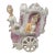 Antique German Bisque Porcelain Figural Carriage Chariot Vase Planter Gold Gilt For Sale