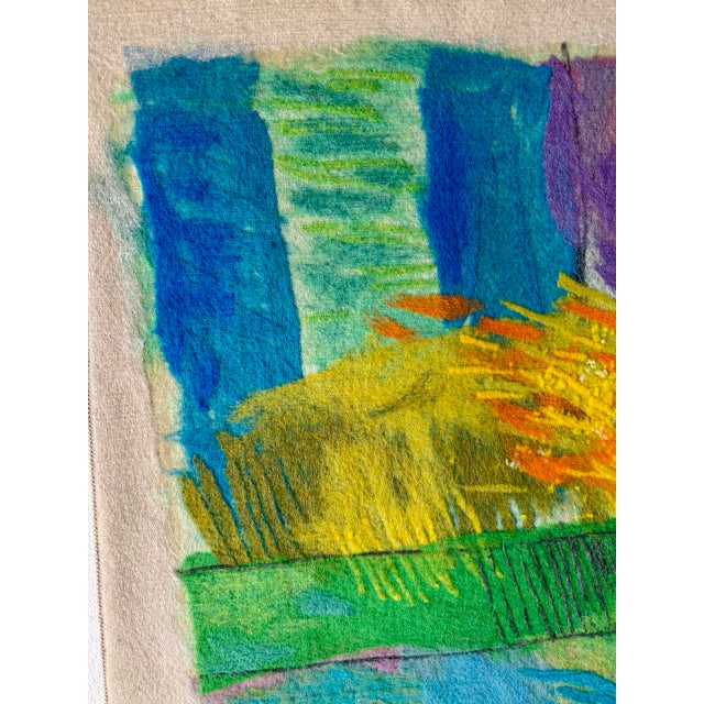 1980s 1980s Calman Shemi “Canopy #6” Monumental Textile Soft Painting, 64” X 48”, Signed For Sale - Image 5 of 12