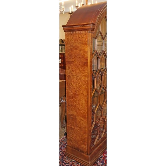 Brown Francesco Molon V23 Italian Burl Wood Beveled Glass Display Cabinet For Sale - Image 8 of 17
