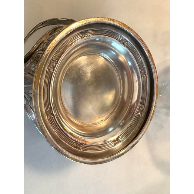 19thC European Silver Plate Glass Flower Basket For Sale - Image 17 of 18