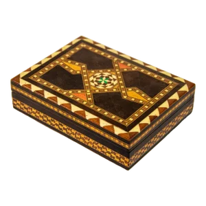 Moorish Spain Inlaid Marquetry Mosaic Box 1950's