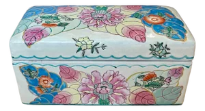 Mid 20th Century “Tobacco Leaf” Ceramic Box