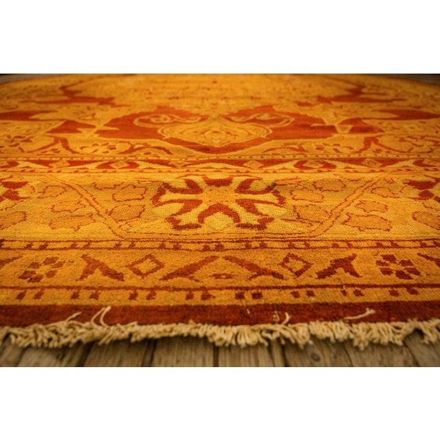 Indian 1900s Red Medallion Traditional Antique Indian Agra Knotted Wool Gallery Rug For Sale - Image 3 of 9