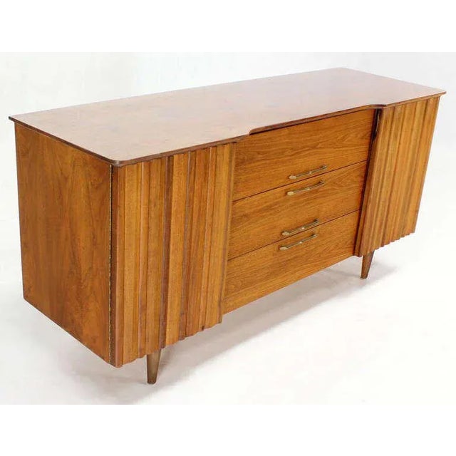 Brown Mid-Century Modern Long Walnut Dresser For Sale - Image 8 of 11