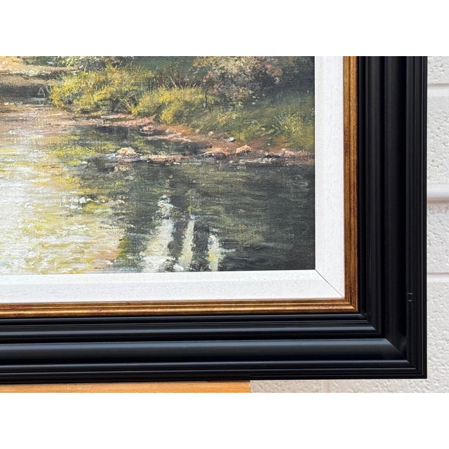 Remote Cottage in a Tree Lined River Landscape in Ireland by Modern Irish Artist 1985 Circa For Sale - Image 10 of 10