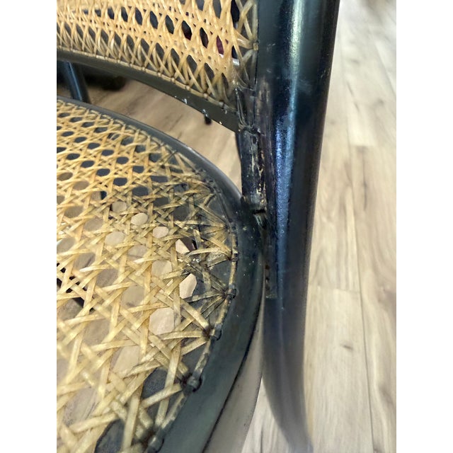 Thonet Bentwood Model 811 Chairs in Black and Pigskin Weave by Josef Hoffmann For Sale - Image 12 of 14