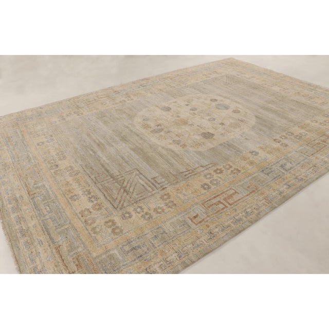 Beige Rug & Kilim’s Oversized Khotan Rug With Floral Medallion in Beige & Brown For Sale - Image 8 of 11