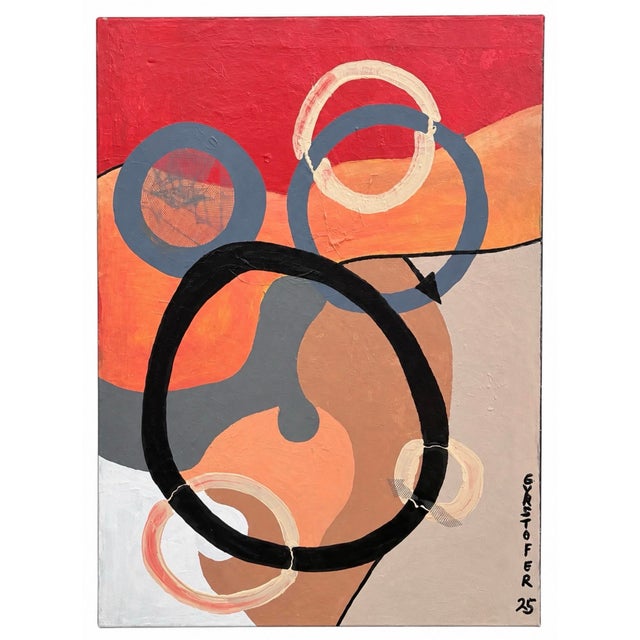 Abstract Mixed Media Painting by Christopher Shoemaker, 48” H X 36” W For Sale - Image 10 of 10