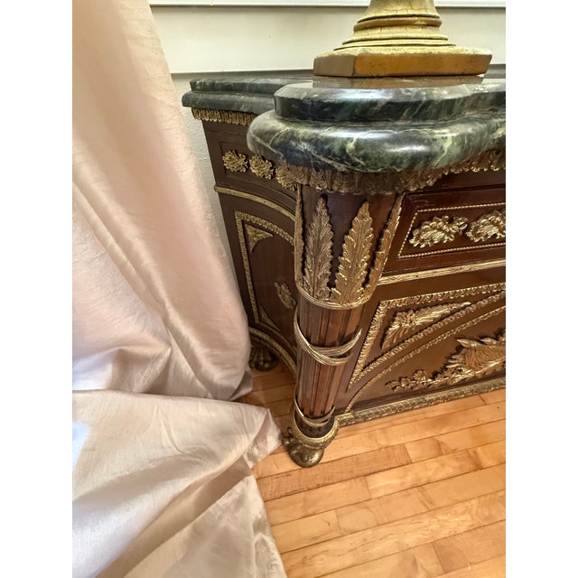 Bronze Early 20th Century Rare Neoclassical Ornate Italian Marble Gilded Buffet For Sale - Image 8 of 12