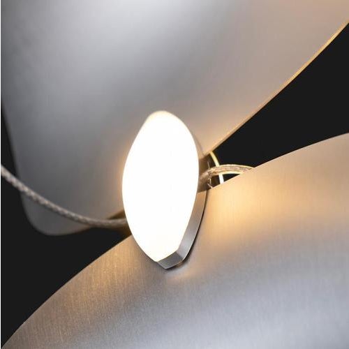 Dune 4 Vertical Line Chandelier in Silver Anodized Aluminum by Moss Objects For Sale - Image 11 of 17