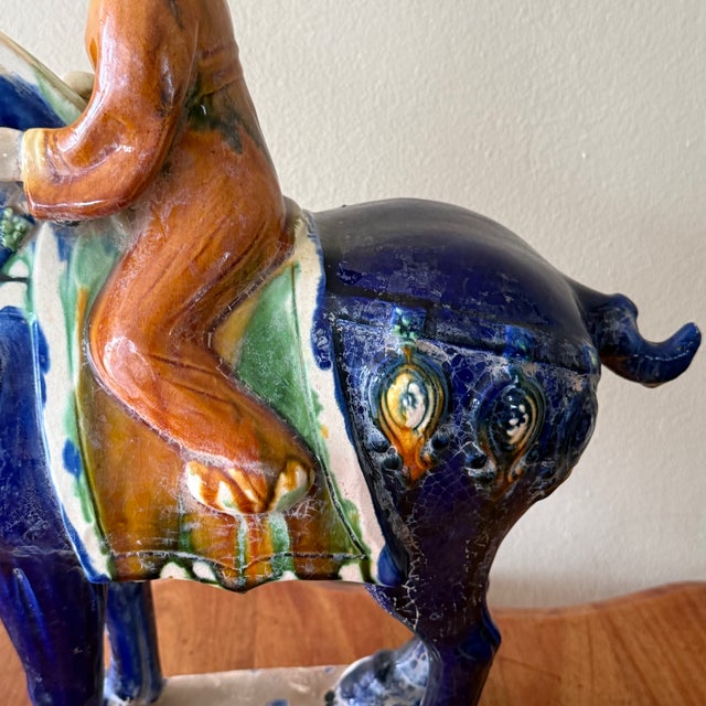 Asian Antique Large Tang Dynasty Style Horse With Rider For Sale - Image 3 of 15