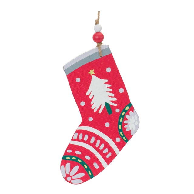Kenneth Ludwig Chicago Wood Mitten and Stocking Ornaments (Set of 12) For Sale - Image 4 of 5