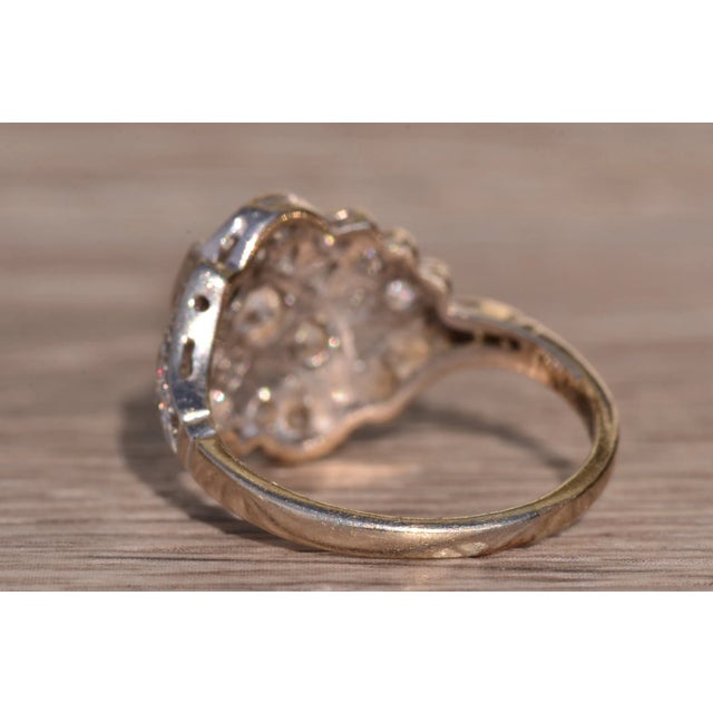 The Adelaide: Antique Cocktail Ring with Diamonds For Sale In Philadelphia - Image 6 of 11