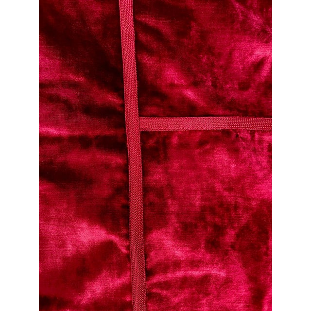 This beautiful heavy-weight crushed silk velvet decorative pillow cover has a braided edge all around and is placed...