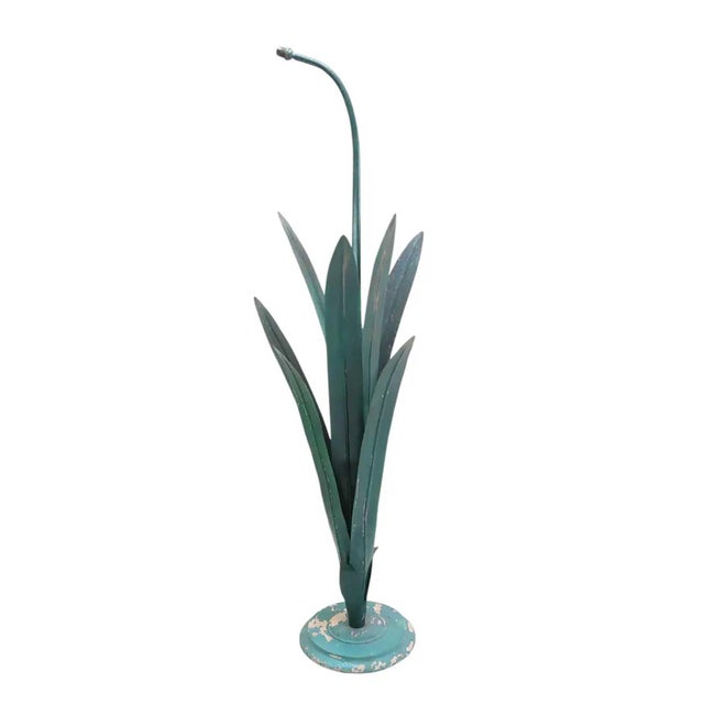 Metal Vintage Painted Metal Daffodil Floor Lamp, England, 1920s For Sale - Image 7 of 7