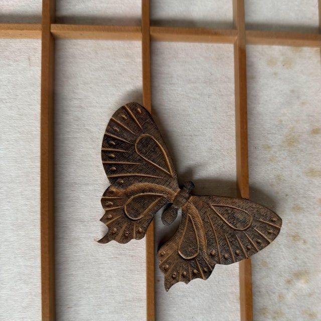 Glass Japanese Wooden Two-Panel Screen with Shishi and Peonies, 1940s For Sale - Image 7 of 18