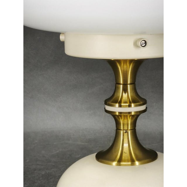 Cream Opaline Glass Table Lamp from Napako, Former Czechoslovakia, 1970s For Sale - Image 8 of 12