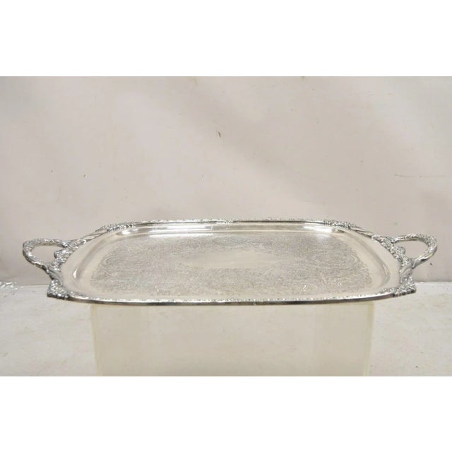 Vintage Heritage 1847 Rogers Bros 9498 Silver Plated Serving Platter Tray For Sale - Image 10 of 11