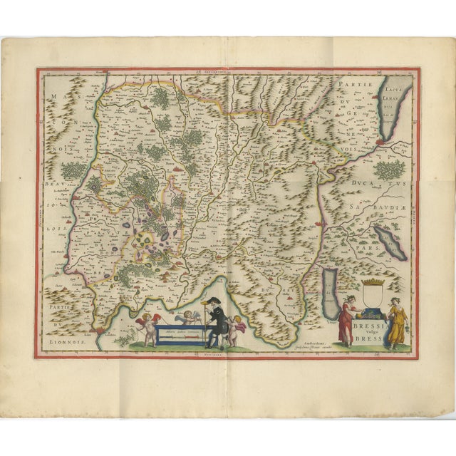 Antique Blaeu Map of Bresse & Dombes, 1642 For Sale