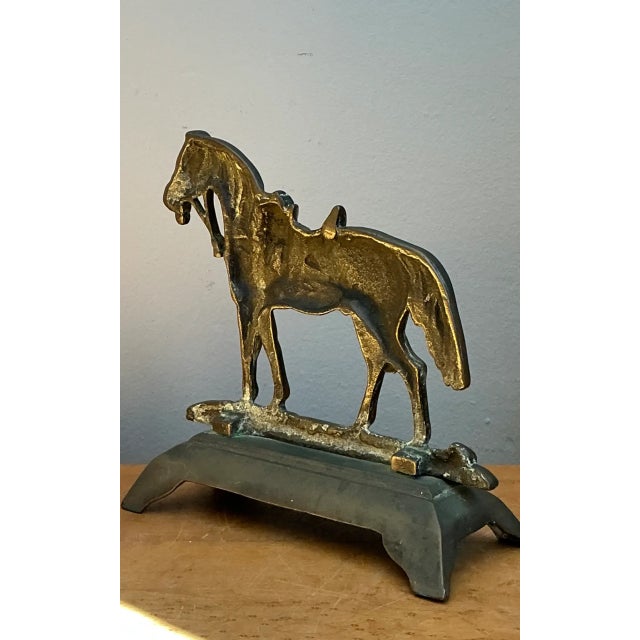 Vintage Brass Horse Door Stop For Sale In West Palm - Image 6 of 12