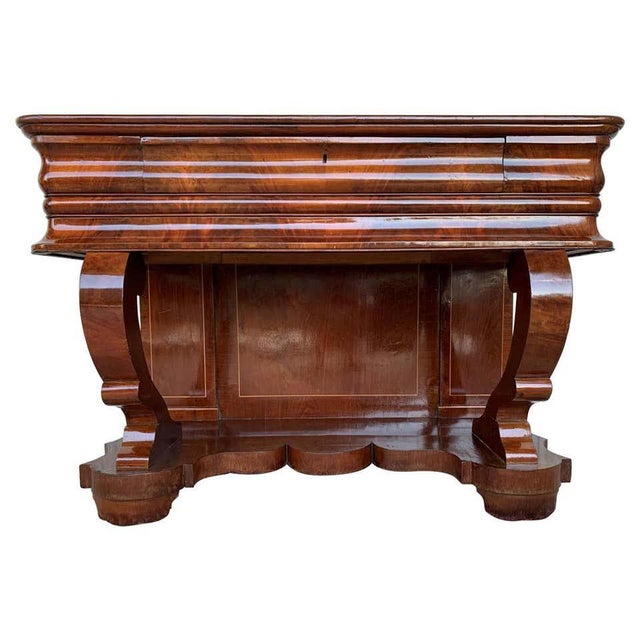 Early Biedermeier Period Walnut Console Table With Drawer, Austria, Circa 1830 For Sale - Image 12 of 12