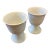 1990s White Ceramic Egg Cups - a Pair For Sale