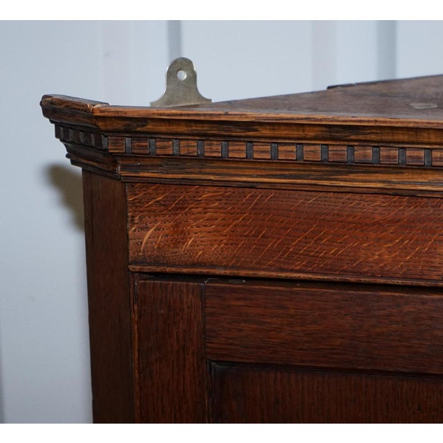 English Oak Hanging Corner Cabinet For Sale - Image 4 of 16